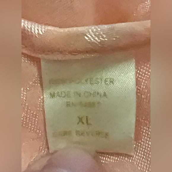 Vtg Victoria's Secret 80’s Peach Crystal Floral Sweep Nightgown Babydoll XL H4 - Picture 6 of 9